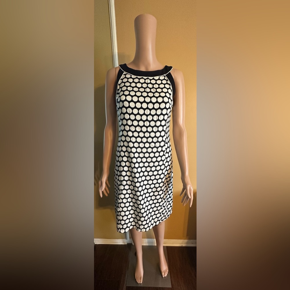 Ann Taylor Size 4 Petite Black and White Dress